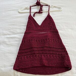 Burgundy Crochet Halter